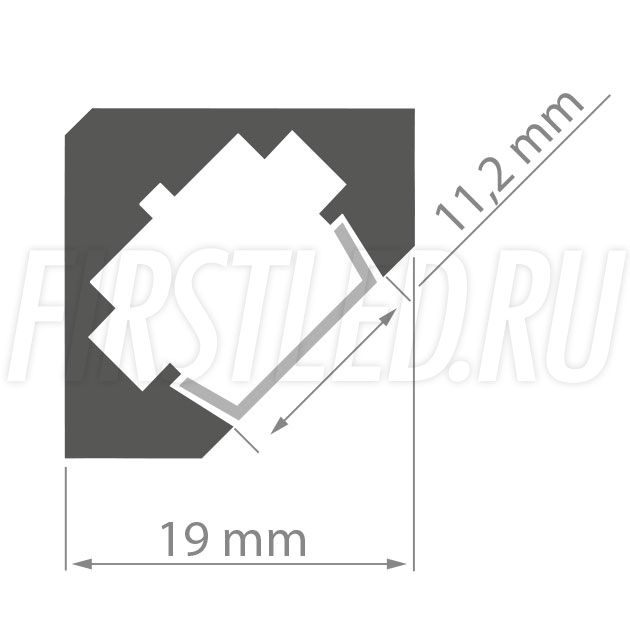 Чертеж (схема) светодиодного профиля TALUM C19.19