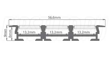 Чертеж (схема) светодиодного профиля TALUM E57.9