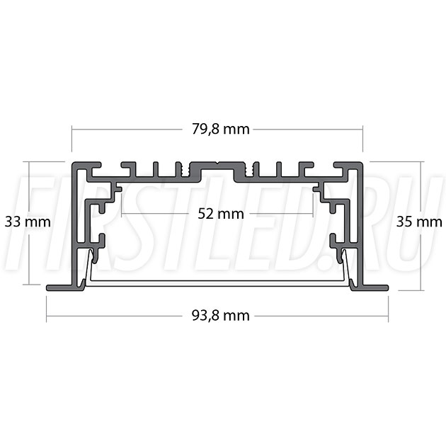 Чертеж (схема) светодиодного профиля TALUM E94.35
