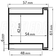 Чертеж (схема) светодиодного профиля TALUM W57.61