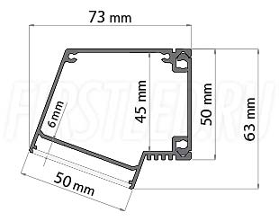 Чертеж (схема) светодиодного профиля TALUM W73.63
