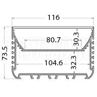 Чертеж (схема) светодиодного профиля TALUM W116.74