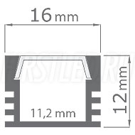 Чертеж (схема) светодиодного профиля TALUM W16.12