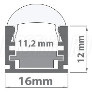 Чертеж (схема) светодиодного профиля TALUM W16.12G