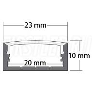 Чертеж (схема) светодиодного профиля TALUM W23.10