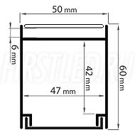 Чертеж (схема) светодиодного профиля TALUM W50.60