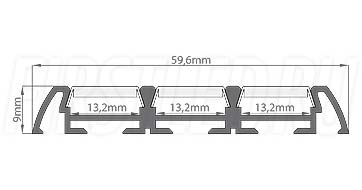 Чертеж (схема) светодиодного профиля TALUM W59.9