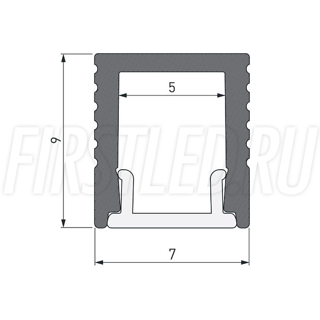 Чертеж (схема) светодиодного профиля TALUM W7.9