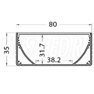 Чертеж (схема) светодиодного профиля TALUM W80.35