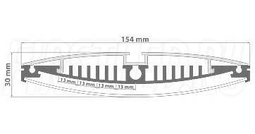 Чертеж (схема) светодиодного профиля TALUM WP154.30