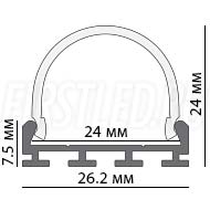 Чертеж (схема) светодиодного профиля TALUM WP26.24C