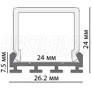 Чертеж (схема) светодиодного профиля TALUM WP26.24K