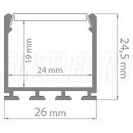 Чертеж (схема) светодиодного профиля TALUM WP26.25