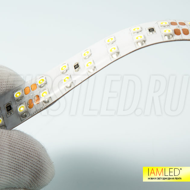 Влагозащищенная мультибелая лента IAMLED DOUBLE WHITE 240 (IP66) - один ряд светодиодов холодный белый, второй ряд теплый белый