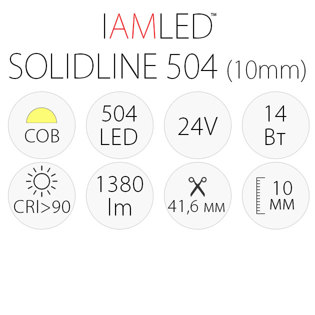 Светодиодная лента IAMLED SOLIDLINE 504 (10 mm), характеристики