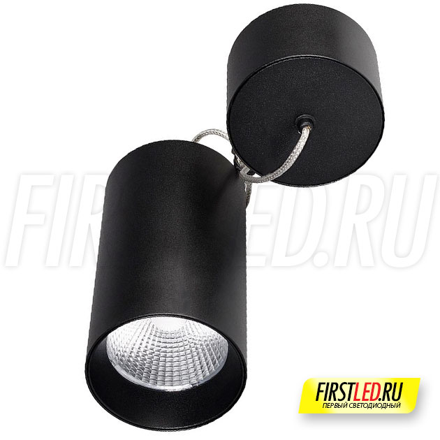 Подвесной светодиодный светильник POLONIUM S Black 15W (черная вставка)