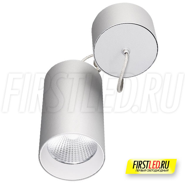 Подвесной светодиодный светильник POLONIUM S Silver 15W (белая вставка)