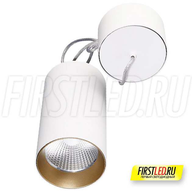 Подвесной светодиодный светильник POLONIUM S White 15W (золотая вставка)
