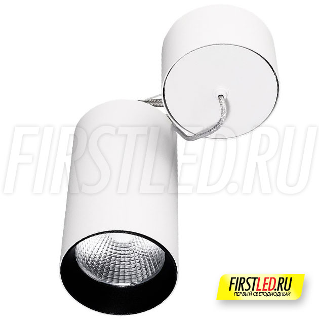 Подвесной светодиодный светильник POLONIUM S White 15W (черная вставка)