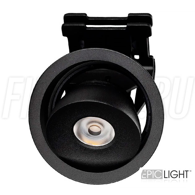 Встраиваемый светодиодный светильник с регулируемым углом наклона SIMPLE R 9W в круглом исполнении и черном корпусе