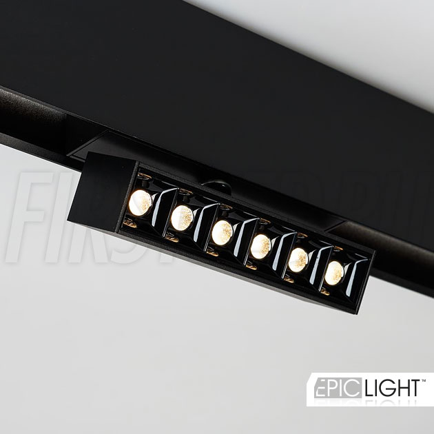 Магнитный трековый светильник MAGNETIC TURN DOT B 6W черного цвета (аналог INF TURN SPOT LINE BK)