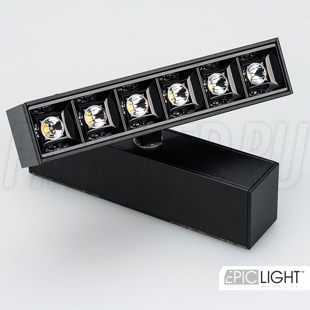 Магнитный трековый светильник MAGNETIC TURN DOT B 6W с поворотным корпусом в черном цвете