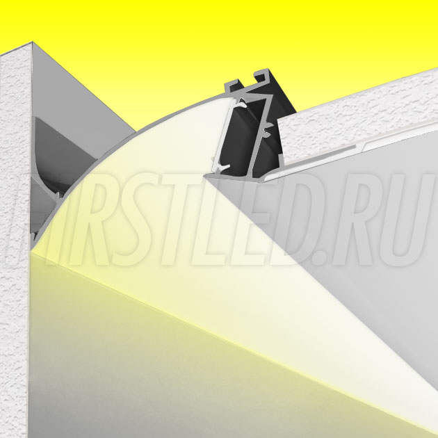Встраиваемый алюминиевый профиль без рамок вдоль стен TALUM NOFRAME SB.105